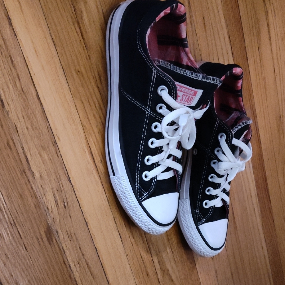 Converse Women's Black and White All Star Sneakers - Picture 3 of 7